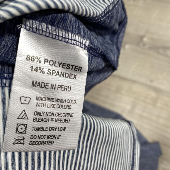 Onward Reserve Performance Shirt Mens Large Blue Stripe Quarter Zip Pullover - Picture 5 of 9